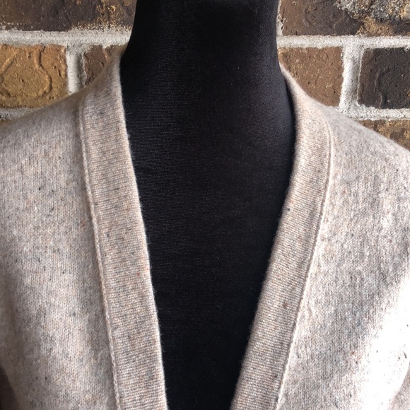 Madewell Donegal Maysfield Beige Merino Wool V Neck Cardigan Sweater - Picture 3 of 8